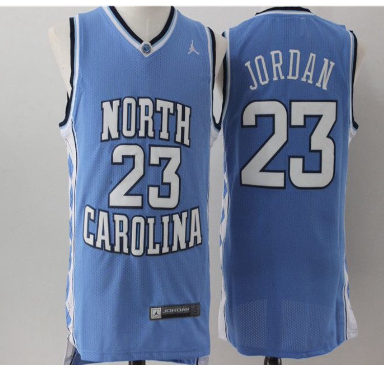 NCAA Men North Carolina Tar Heels Blue #23 Jordan NCAA Jerseys
